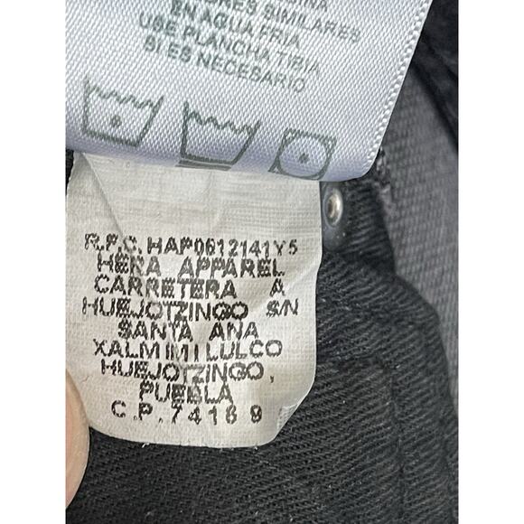 RE/DONE Jeans Womens 27 Black High Rise Stove Pipe Straight Leg Button Fly Denim - Picture 12 of 15